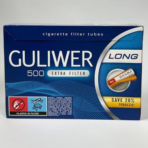 Сигаретні гільзи Guliwer LONG 500 штук фільтр 24 мм 00012 фото