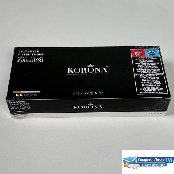 Сигаретные гильзы для табака slim 120 штук Korona 00022 фото