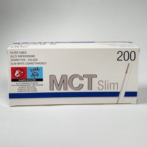 Гильзы для сигарет MCT Slim White Filter фильтр белый длина 20 мм 00023 фото