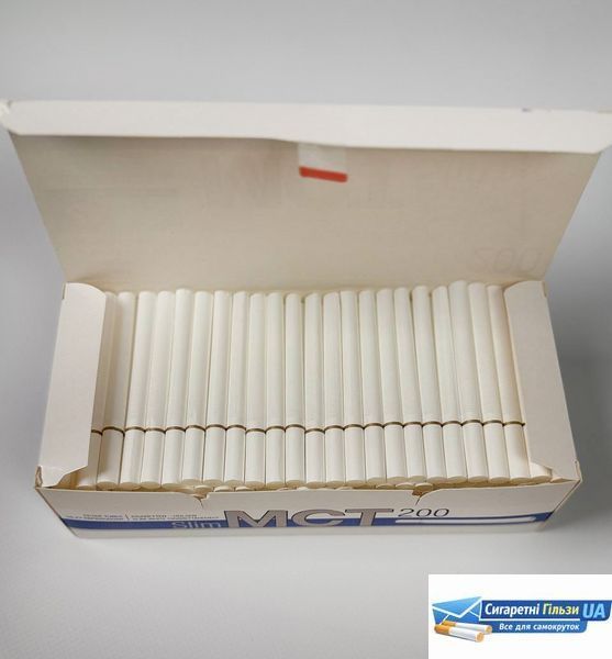 Гильзы для сигарет MCT Slim White Filter фильтр белый длина 20 мм 00023 фото